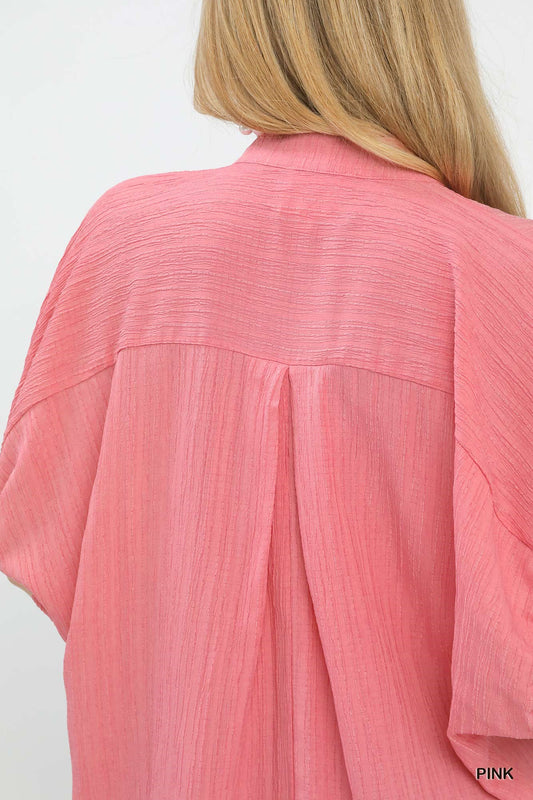 Textured V-Neck Blouse 9127ad5e-2597-4e03-a45d-7804b346a5e4-Max