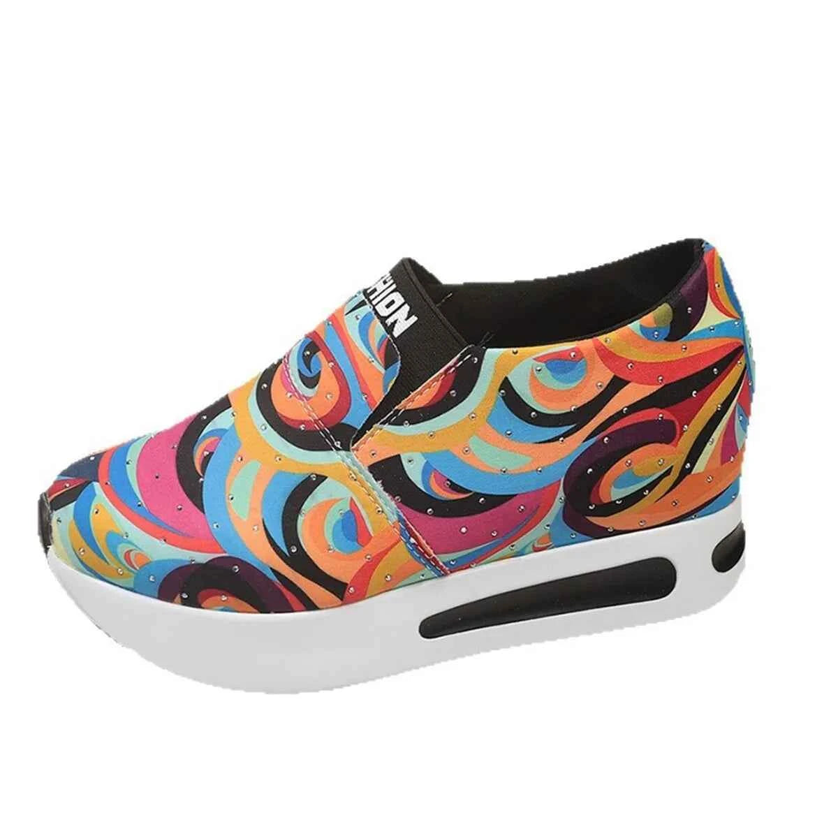 Colorful Abstract Pattern Platform Sneakers 9147e9e8b715463ea43bce4e3dcacd6e-Max-Origin