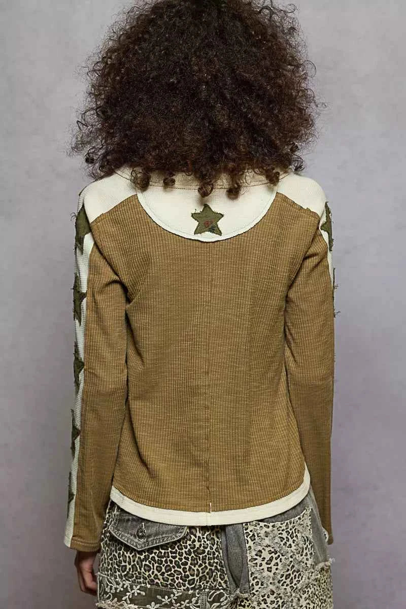 POL Round Neck Long Sleever T-Shirt with Star Patch 9149bb6f-6ecb-4b29-a98f-e190432e7402-Max-Origin