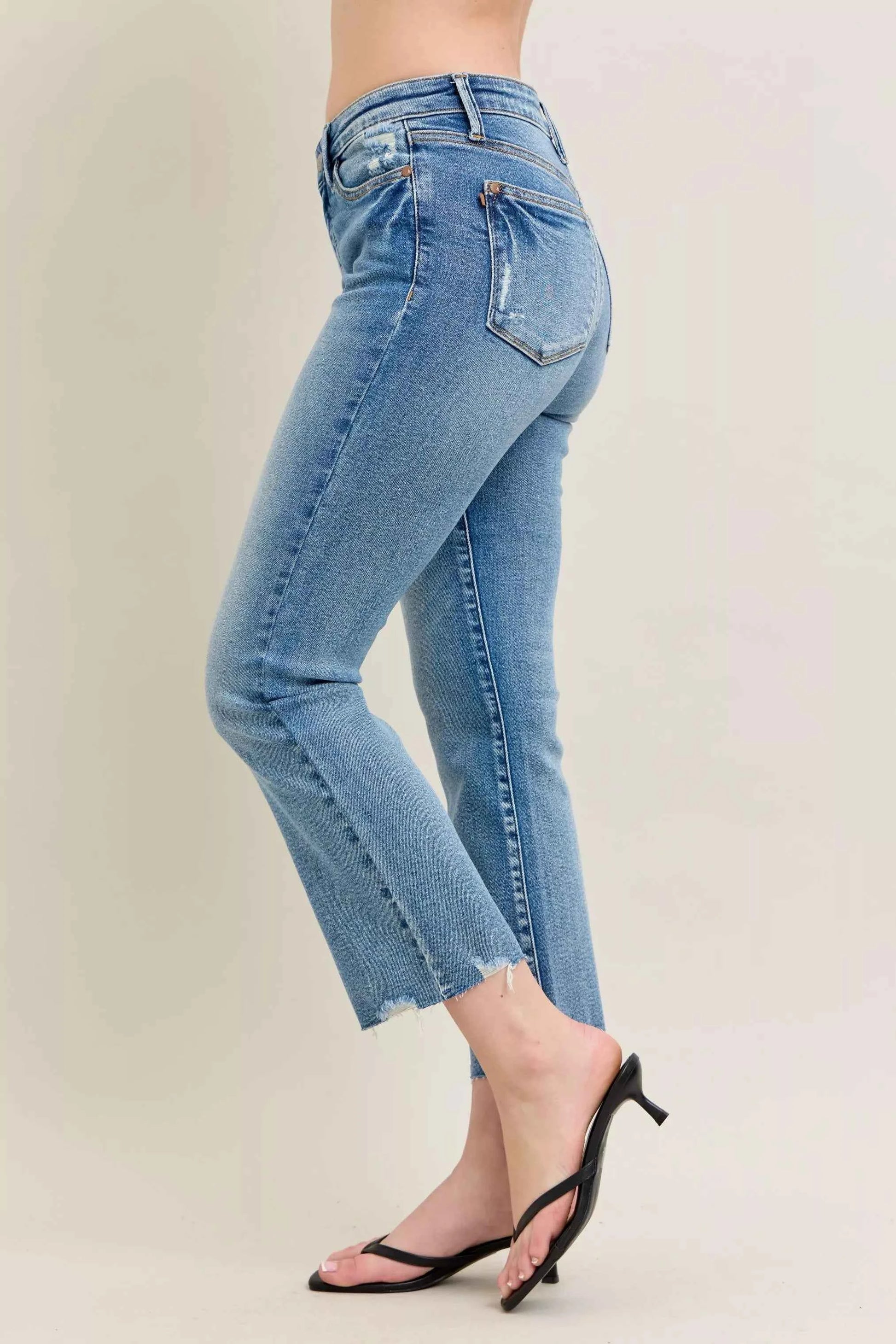 Judy Blue Mr Vintage Wash Destroy Hem Kick Flare Jeans 91517bd6b6cd48a99712b87d973f37c7-Max-Origin