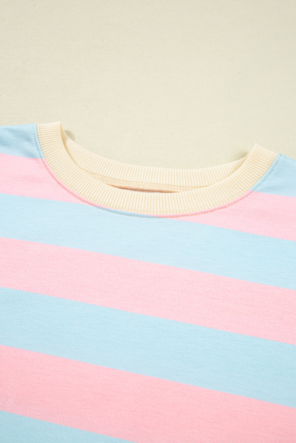 Sky Blue Stripe Colorblock Plus Size Sweatshirt 915830e98cdbfafe