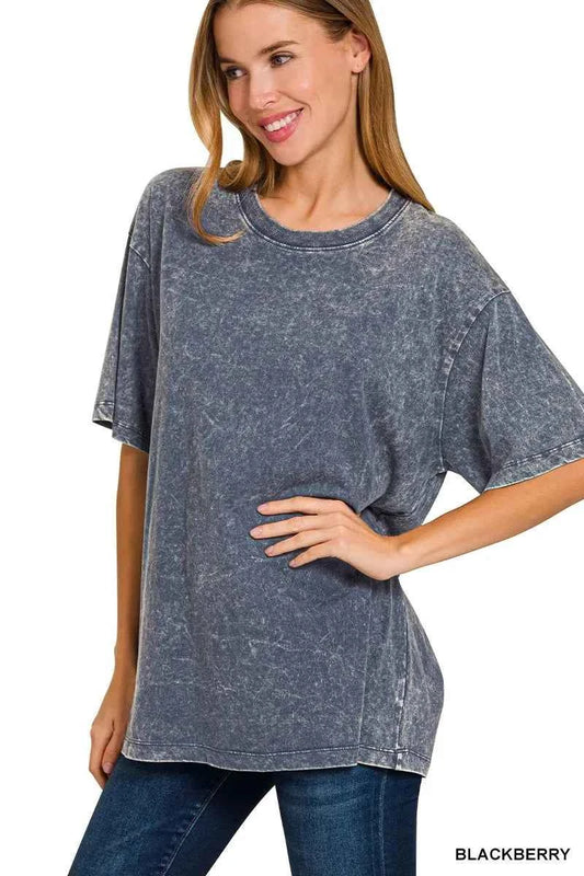 Washed Short Sleeve Top BLACKBERRY 915c069460ef44d48ae81815c28d5d42-Max-Origin