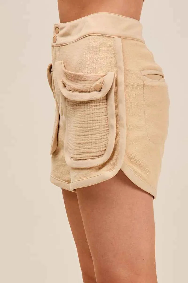 SO ME Mineral Washed Terry High Rise Cargo Shorts 91600f5855a14500b70f636e823b37ed-Max-Origin