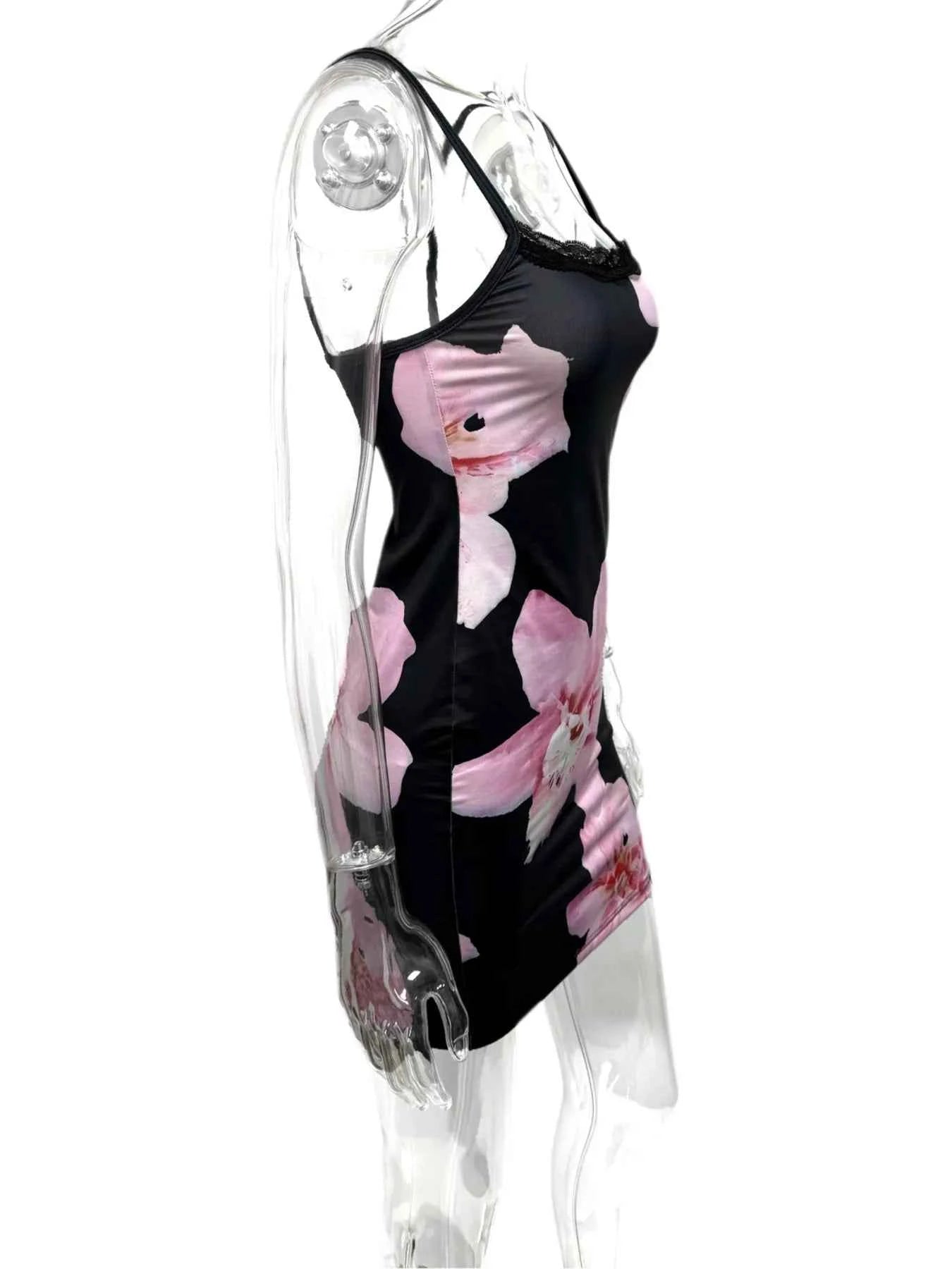Floral Print Bodycon Cami Dress with Lace Trim 917fc92962894747828a0fca9f2c8399-Max-Origin