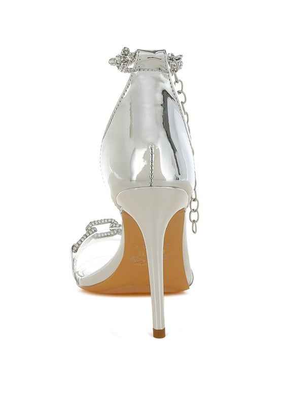 Traben Rhinestones Chain Metallic Stiletto Sandals 91826919-e9e6-425d-a29a-7280287b52b7