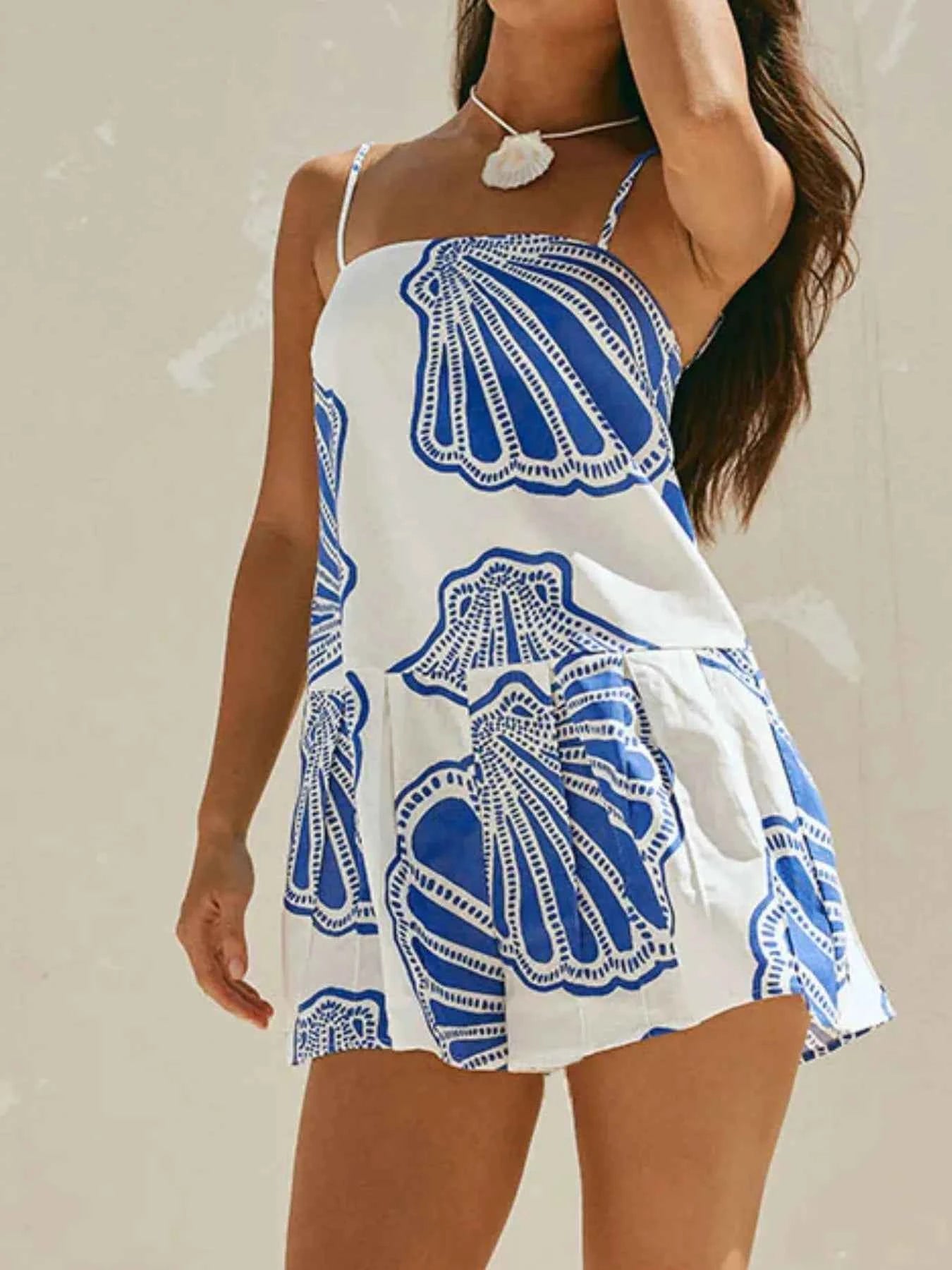Shell Print Sleeveless Summer Mini Dress 918de373-169f-4d3e-901d-899eafe4b0e7-Max-Origin