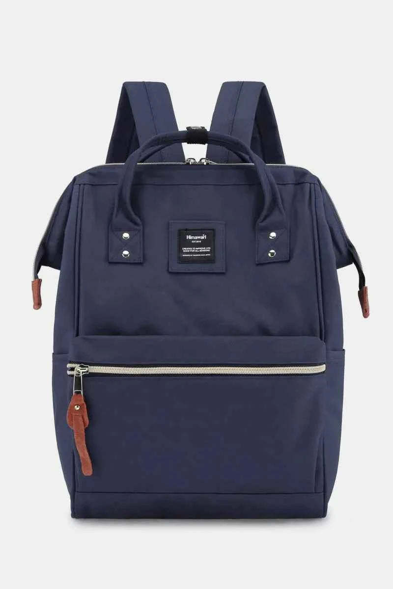 Himawari Waterproof Canvas Backpack Bag with Side Pockets Navy One Size 918e8fa9-f0b4-4ce5-ae8d-e98e1fed979e-Max
