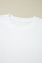 White Fake Two-Piece Lace Long Sleeve Drop Shoulder Tee 9199f04f91548611