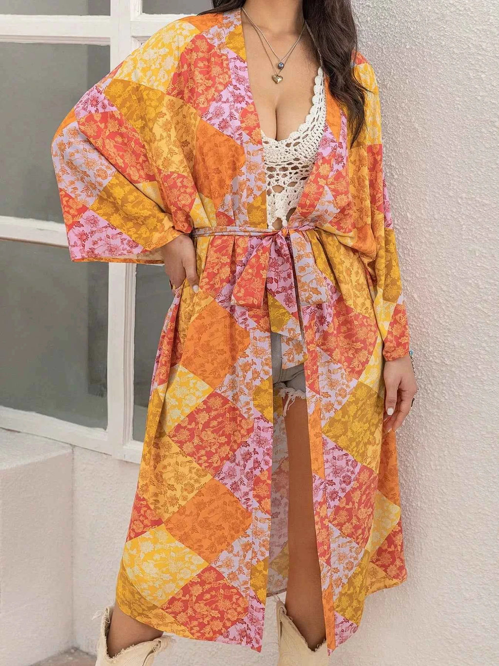 Open Front Long Sleeve Cover Up Tangerine 919c2ef3-b2c8-4abc-9595-7d47b3ad9856-Max-Origin