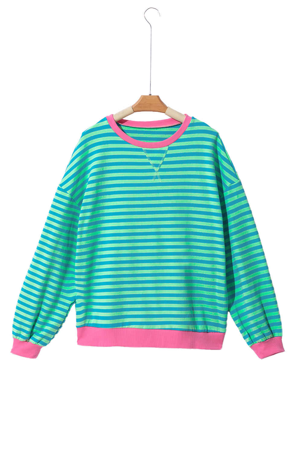 Black Stripe Contrast Edge Cross Seam Oversized Sweatshirt 91a111d9bac8b0ed