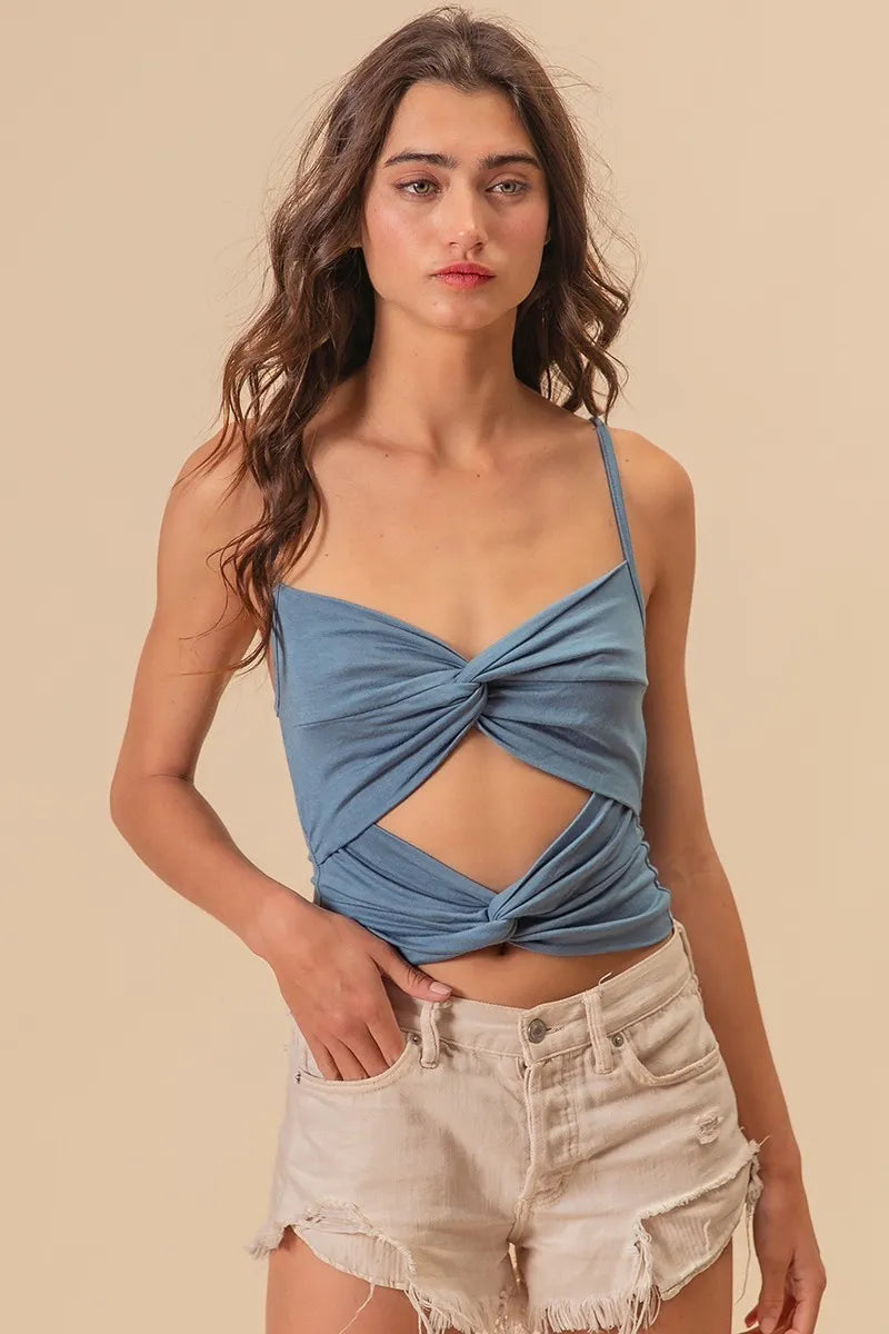 BiBi Rayon Span Jersey Knit Double Twist Front Cami Top 91bc00b8158345d4bc300e156efb979c-Max-Origin