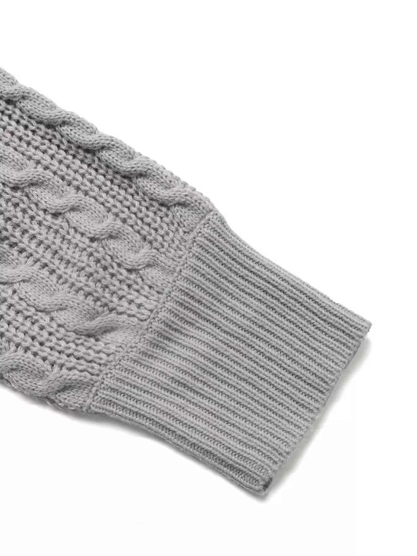 Cable Knit Half Zip Sweater