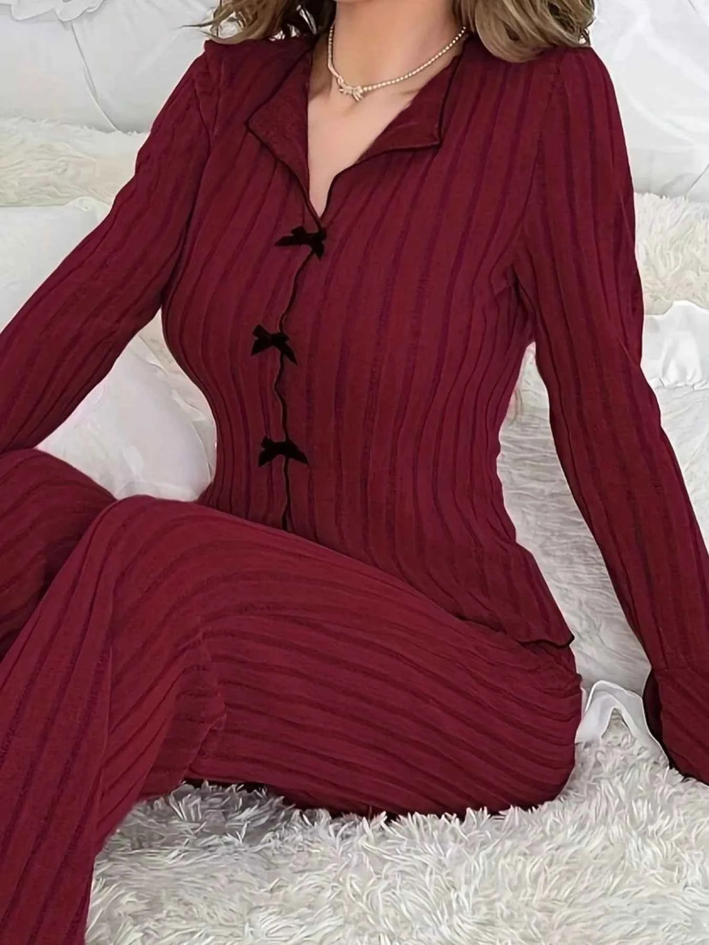 Ribbed Bow Front Top and Pants Lounge Set 91c25578-e9da-4d51-8ac8-ef85d38f2be4-Max-Origin