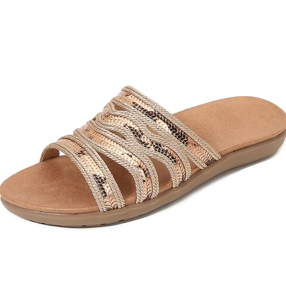Open Toe Flats Sandals Gold 91cd73fc-0487-4031-9097-83eb883a4b2b-Max