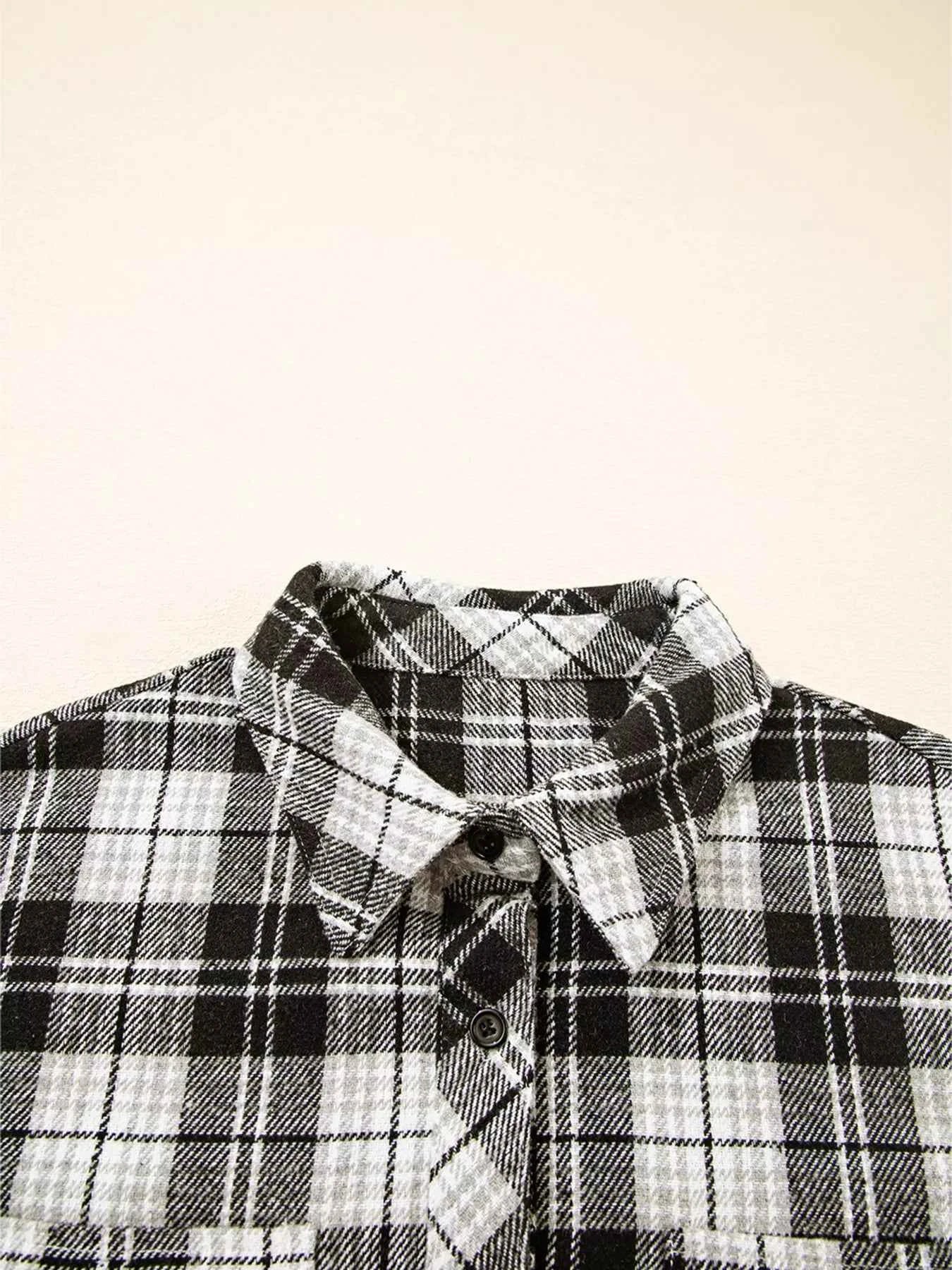 Plaid Print Chest Pockets Buttoned Shirt 91d17b362b1945928ef72b9fbc3b5600-Max-Origin