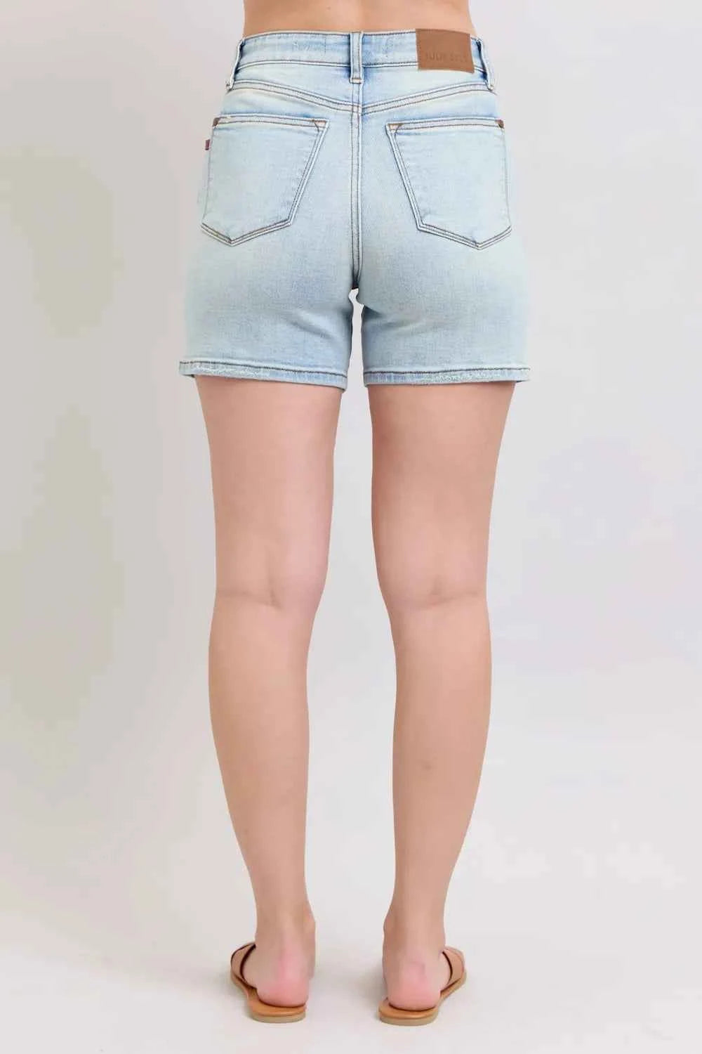 Full Size 2 Button Denim Shorts with Pockets Plus Size 91da5cb1-8d60-4354-9f23-62dc91a25d3c-Max