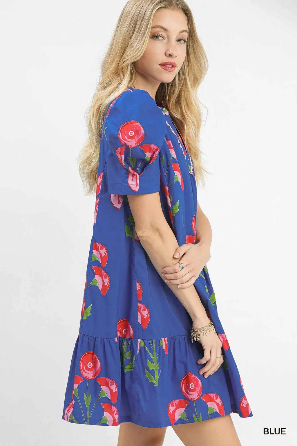 Umgee Floral Print Puff Sleeve Mini Dress with Scallop Trim 91e1ba5c-9418-4b68-803d-73b075e57ead-Max-Origin