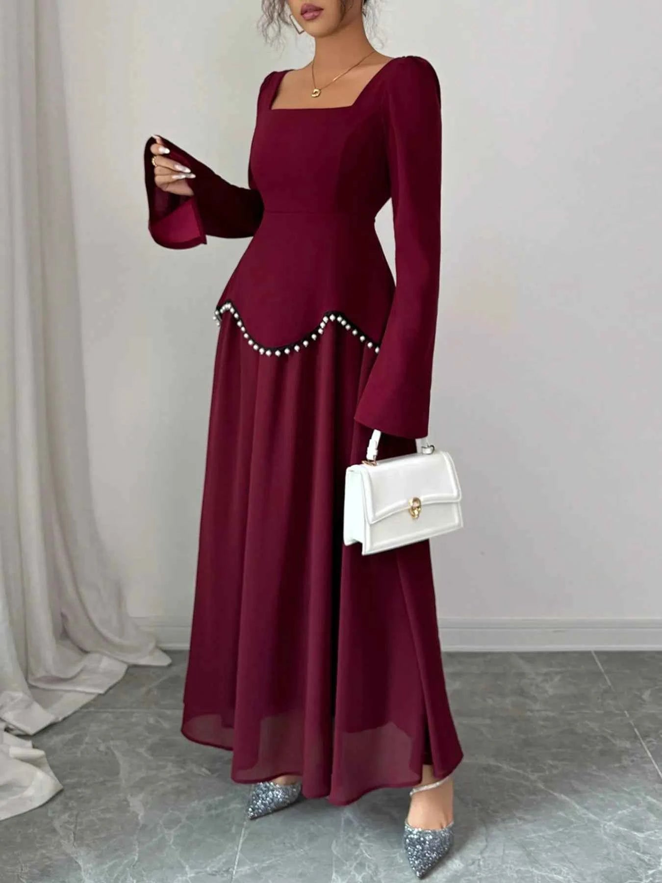 Square Neck Long Sleeve Maxi Dress 91e33969-48e8-4575-9142-37c3c1b76b11-Max-Origin