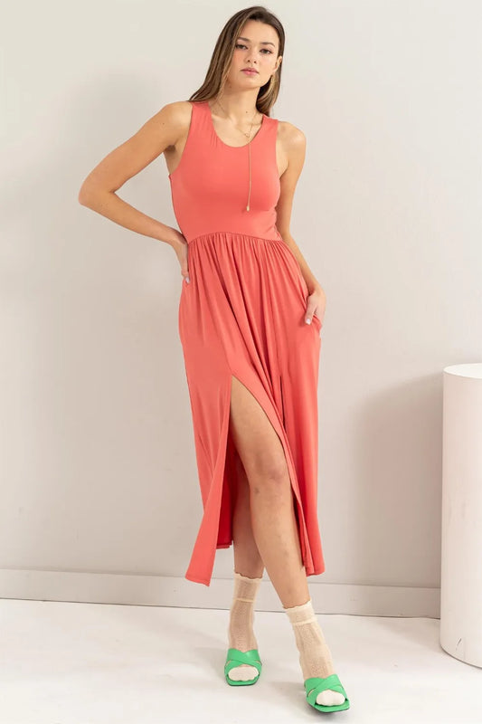 Sleeveless Slit Midi Dress 91e74567-b22e-41f5-9c47-19e2ed35e704-Max