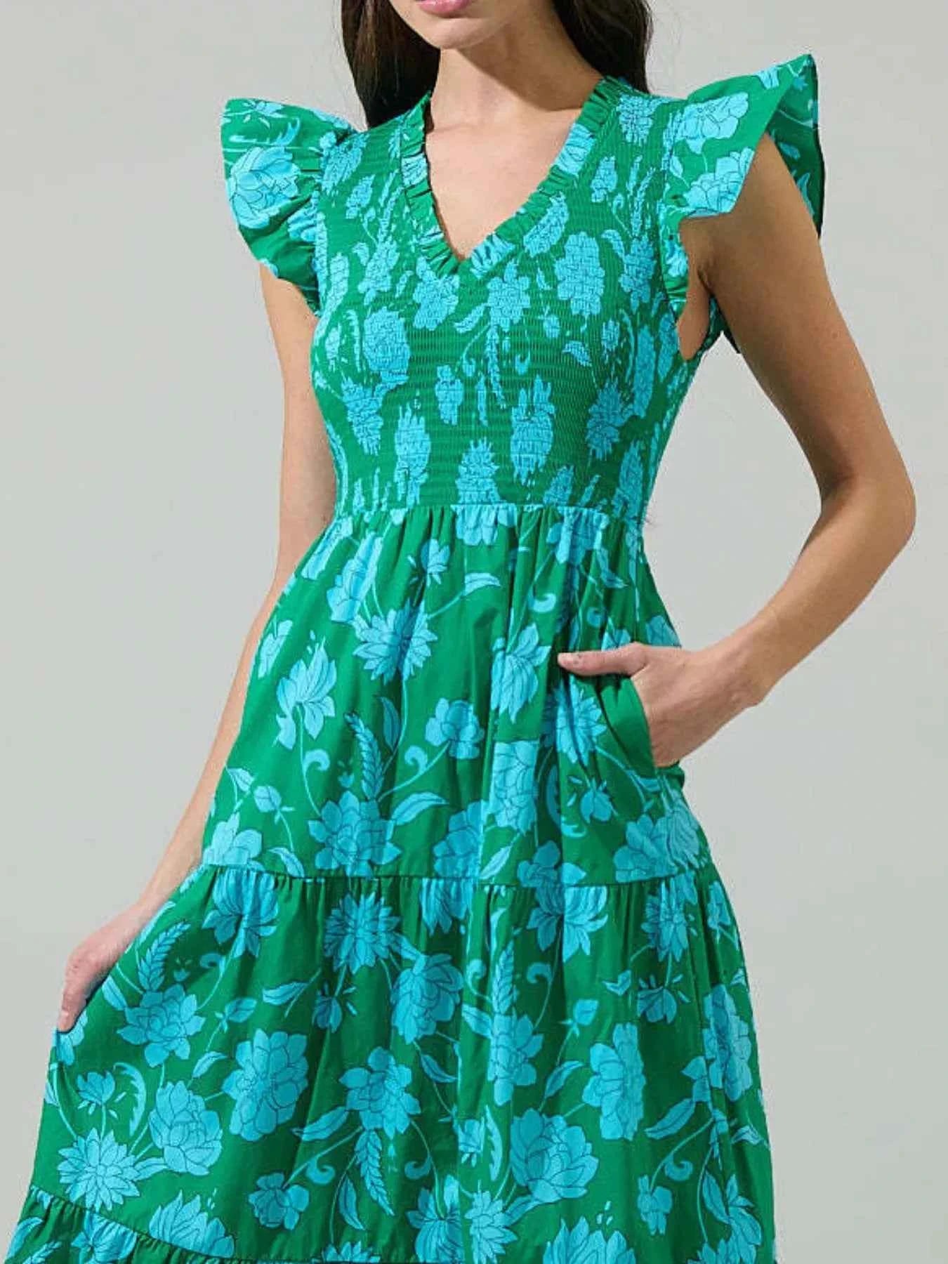 Ruffled V-Neck Tiered Midi Dress 9206fe75-d289-4d63-acbe-8efb9c35556d-Max-Origin