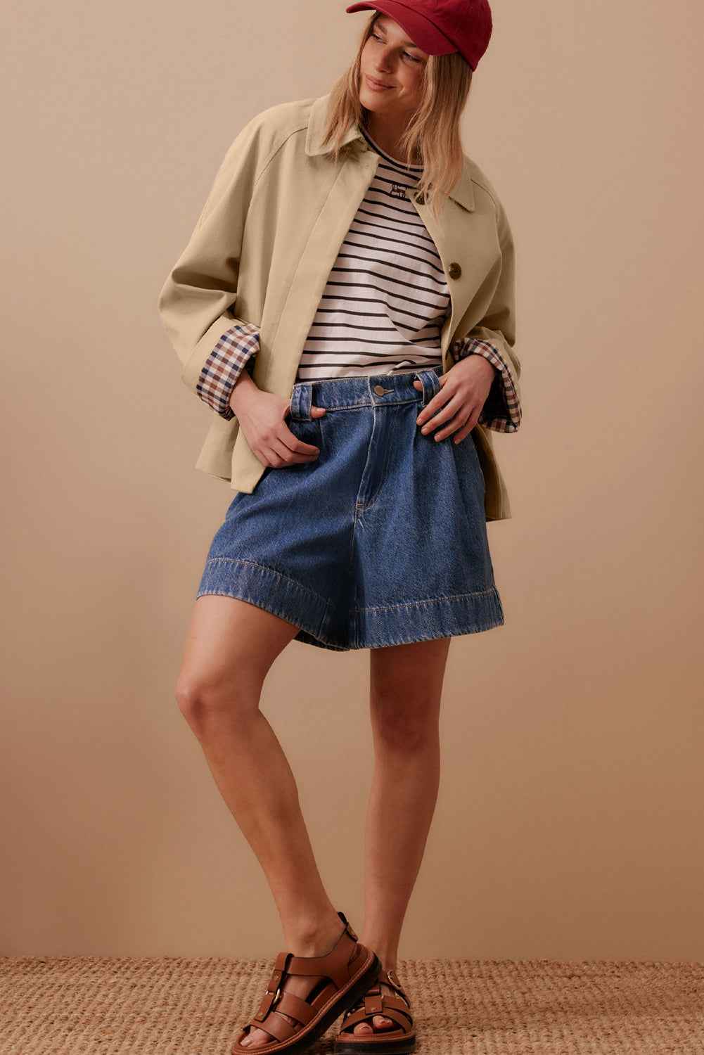 Parchment Plaid Lined Collar Trench 920b3dc10fdc44a0