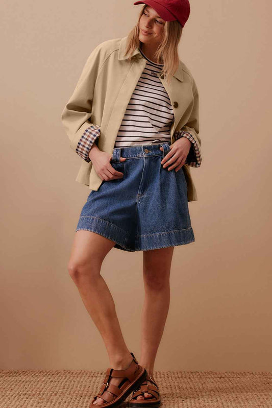 Parchment Plaid Lined Collar Trench 920b3dc10fdc44a0