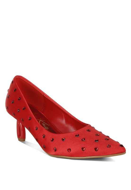 Madhara Heart-Shaped Rhinestones Pumps 922c6e21-c40b-412c-aa0b-c562d9c3c064