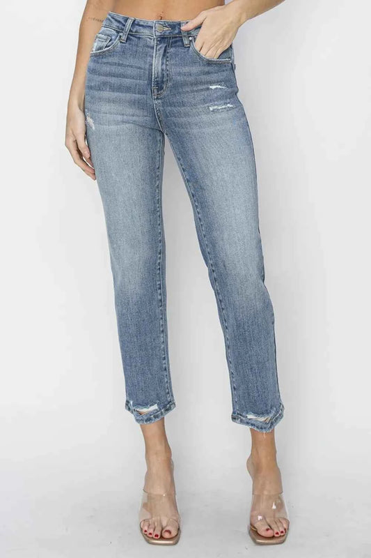 Full Size High Waist Distressed Cropped Jeans 923ada92-19dc-45d9-8d0b-76f3fe120f30-Max
