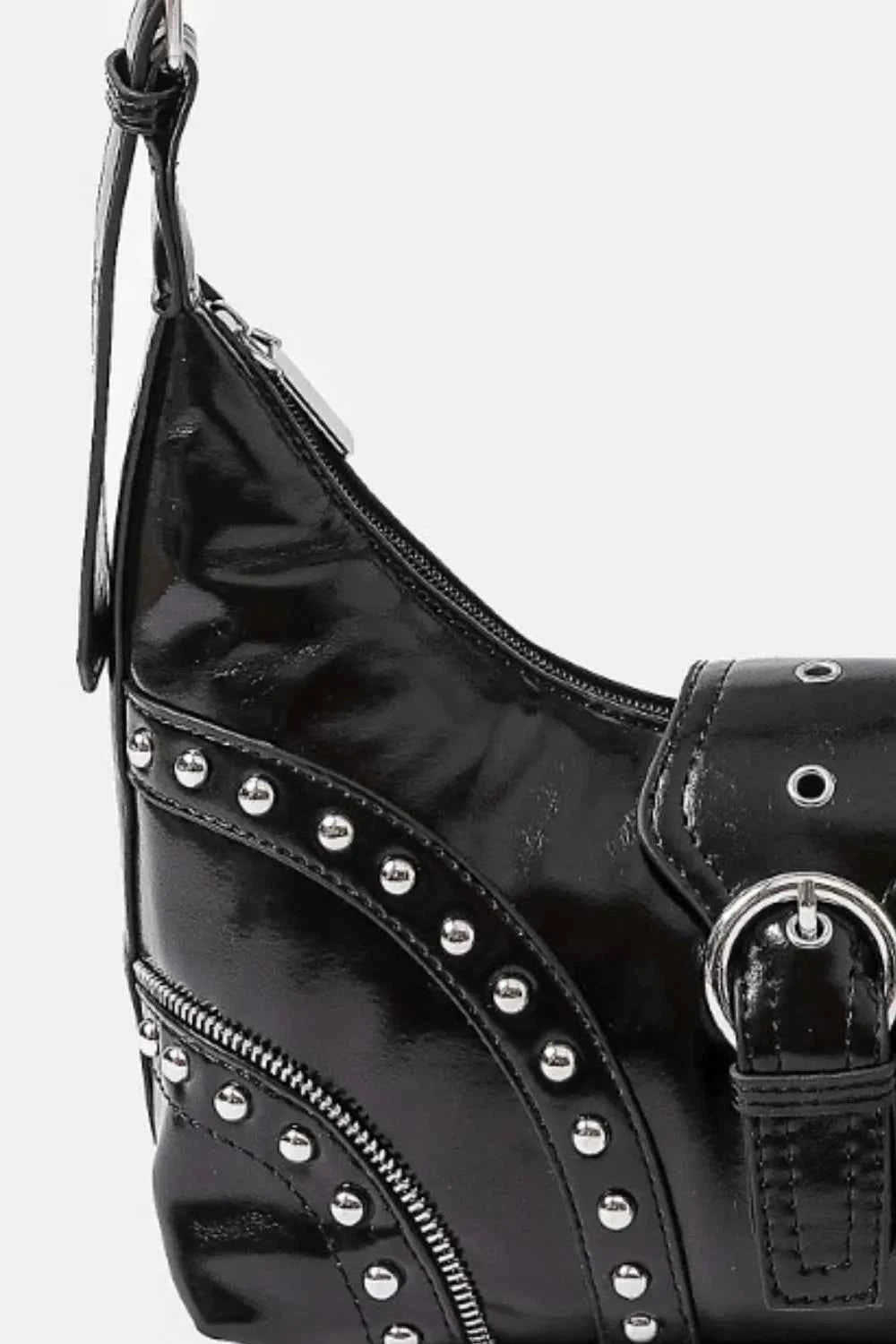 Fame Faux Leather Studded Trim Shoulder Bag 9240a1e6-48ee-4483-ab67-390b9e043a58-Max-Origin