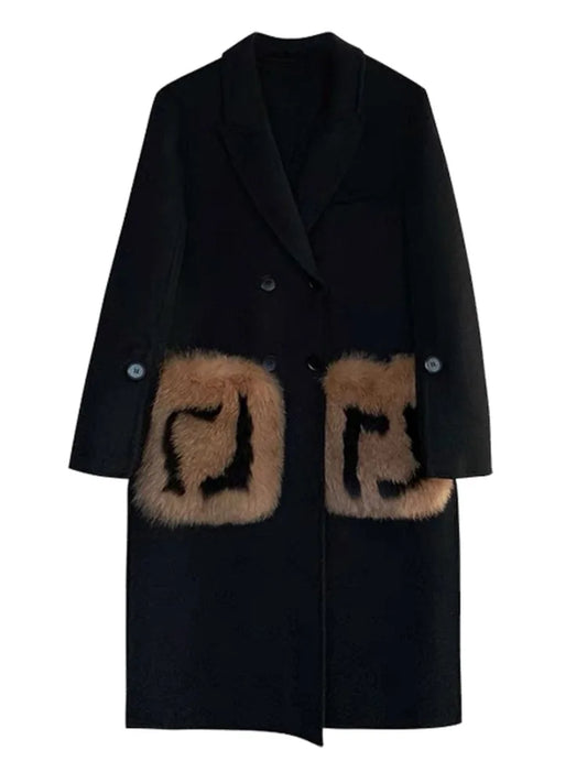 Minimalist Double-Breasted Wool Coat