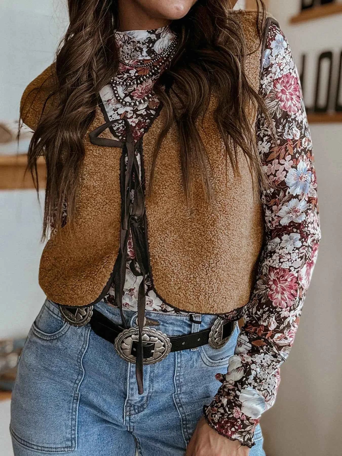 Double Tied Front Vest Coat Light French Beige 92598c89-7555-48a5-8118-03deb01907b1-Max-Origin