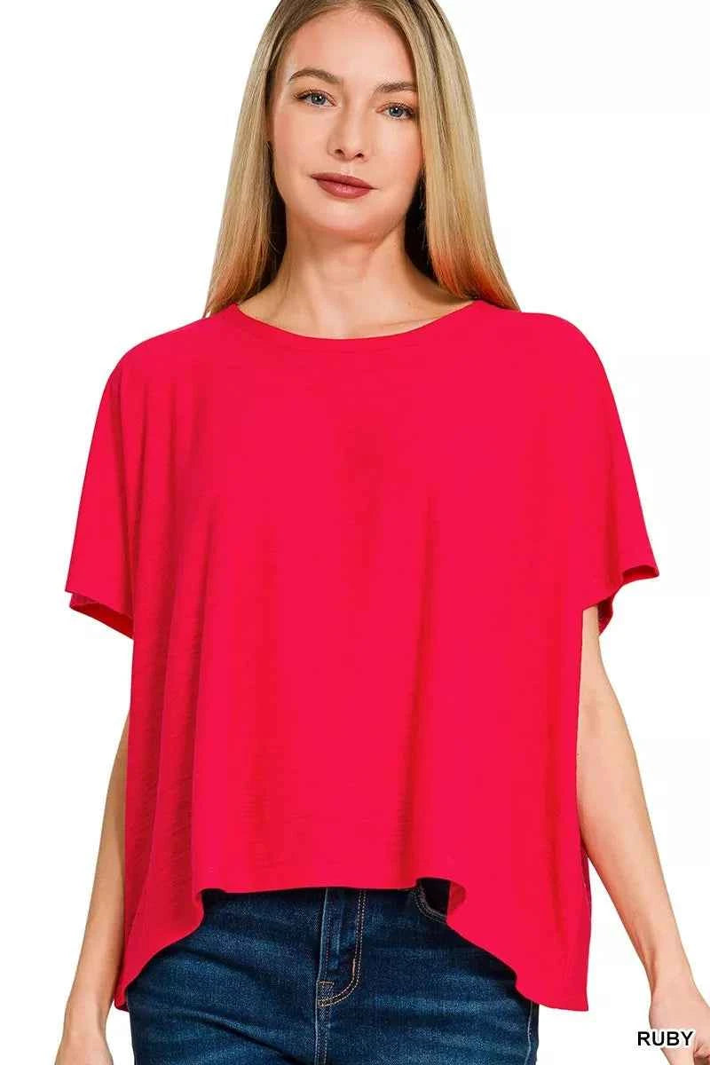 Zenana Round Neck Short Sleeve T-Shirt RUBY 92623e0fb6aa4282a9b4b13515b9e214-Max-Origin