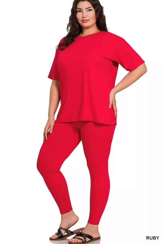 Full Size Brushed Dty Microfiber Short Sleeve Top and Pants Loungewear Set Plus Size 9265a572-2c23-400f-99e6-f1095f6ee46c-Max-Origin