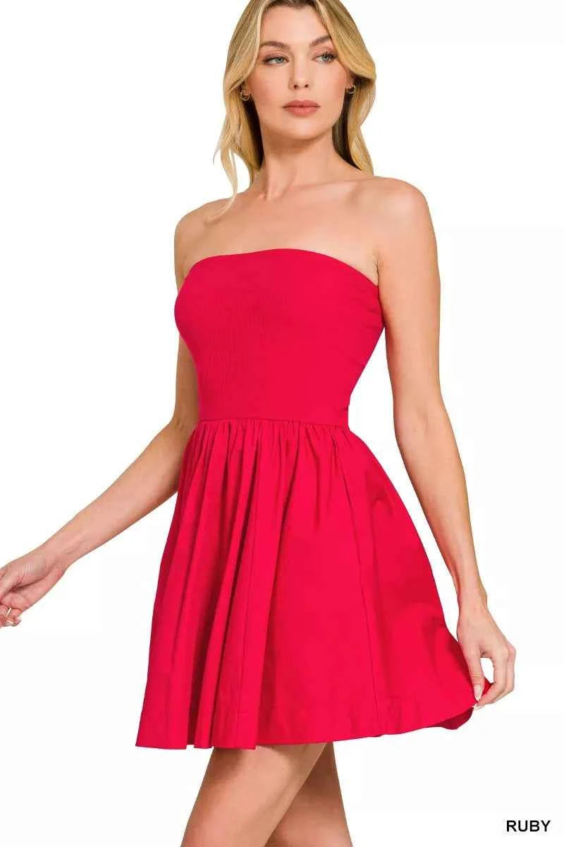 Zenana Combined Knit Tube Top Flare Mini Dress 9275cfed298c4dab8d60faf99d79c91c-Max-Origin