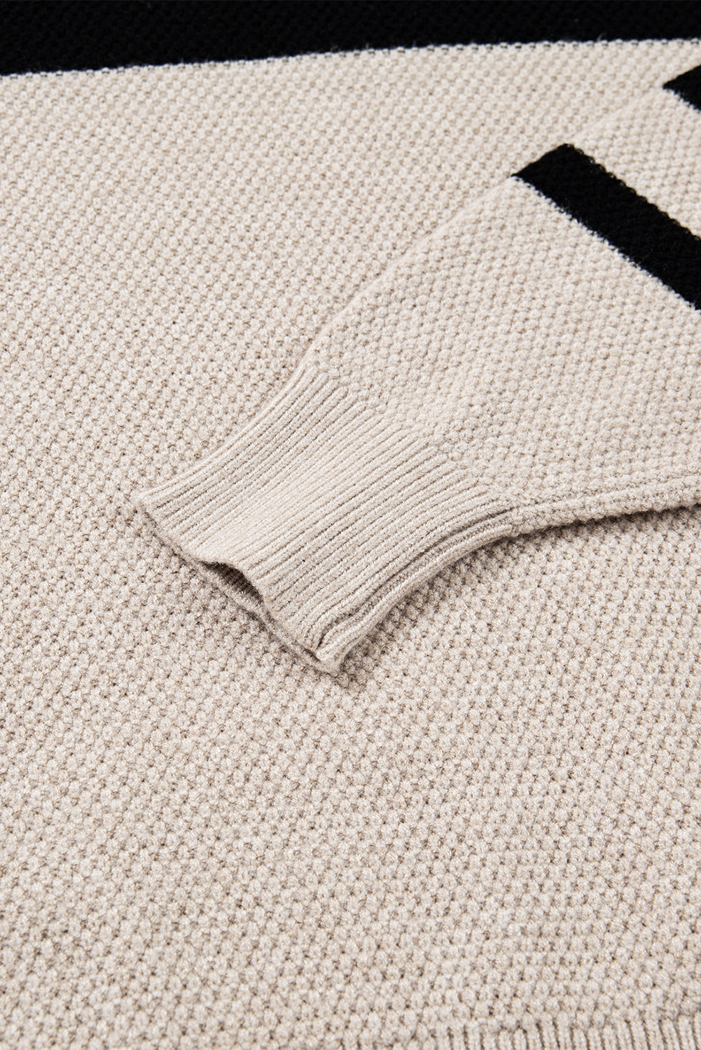 Dark Brown Colorblock Striped Sleeve Detail Knit Sweater 927b29aab078a660