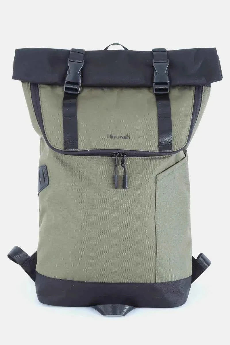 Himawari Contrast Waterproof Canvas Backpack Bag Army Green One Size 928e996d-e275-47b7-a887-b8e163dc4d2b-Max