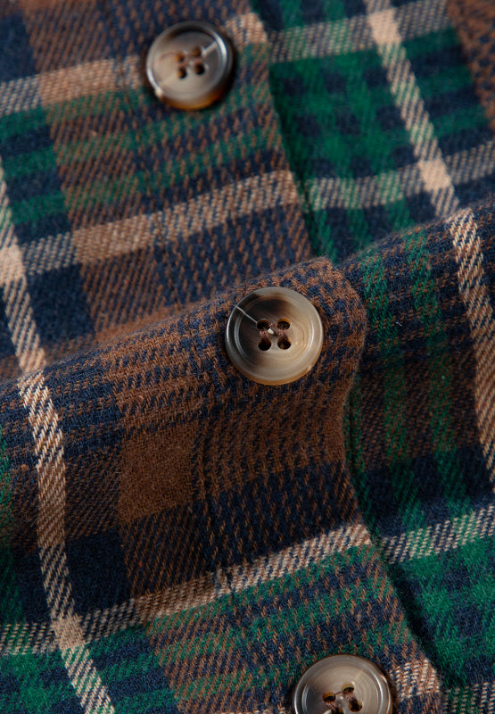 Plaid Collared Neck Button Up Jacket