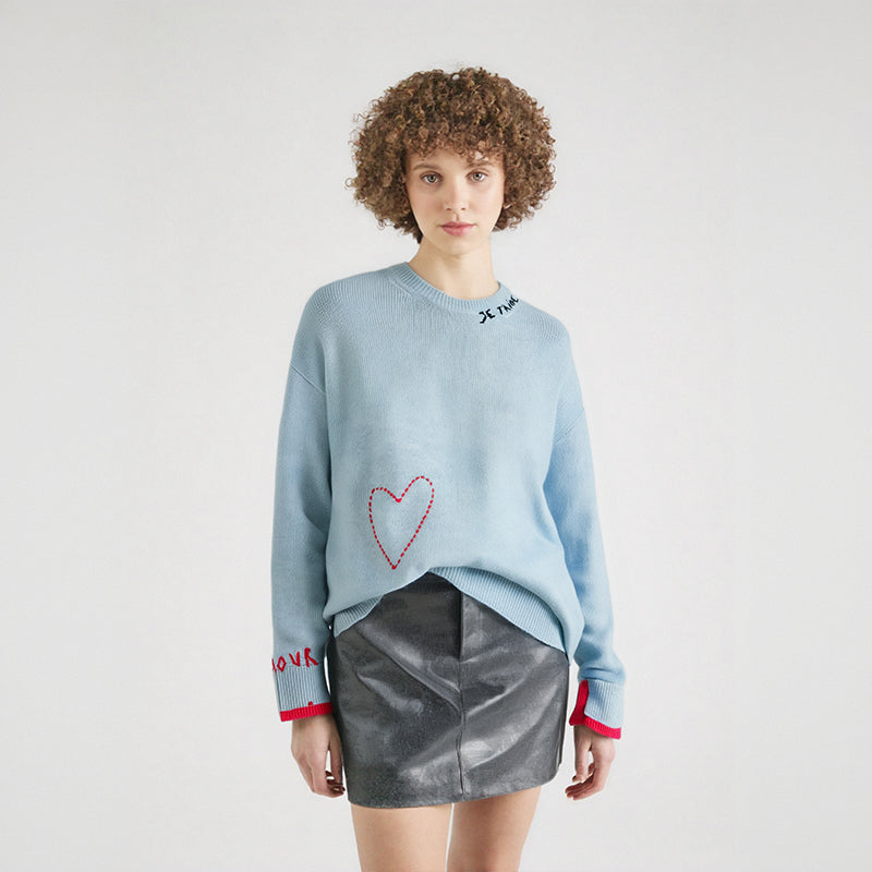 The Blue Love-Embroidered Cashmere Sweater blue 92F43F7E49A89D3D50F85105141531DD_2e22da39-314d-4522-98e5-9207a83db73f