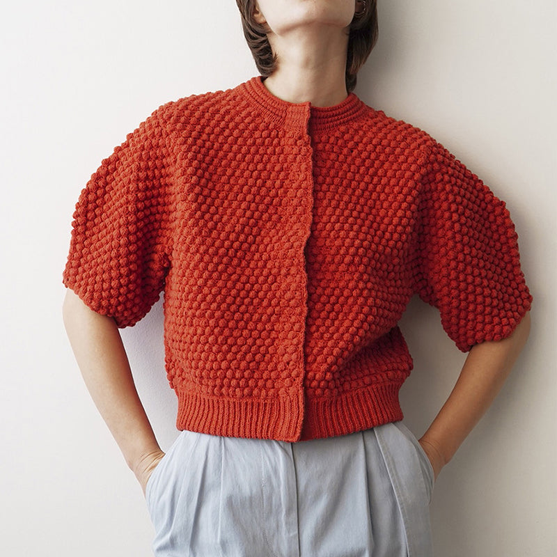The Hidden-Button Cotton Short-Sleeve Cardigan 92FB57BC89B962FE5BAEE032750D6D3C