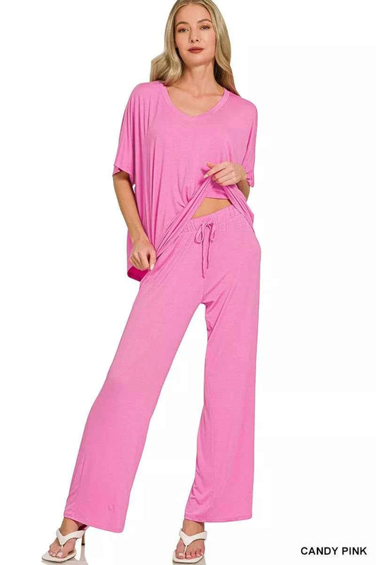 Zenana V-neck Oversized Top & Pants Set 92aa76435aee461ea75d5e1d202daa9b-Max-Origin