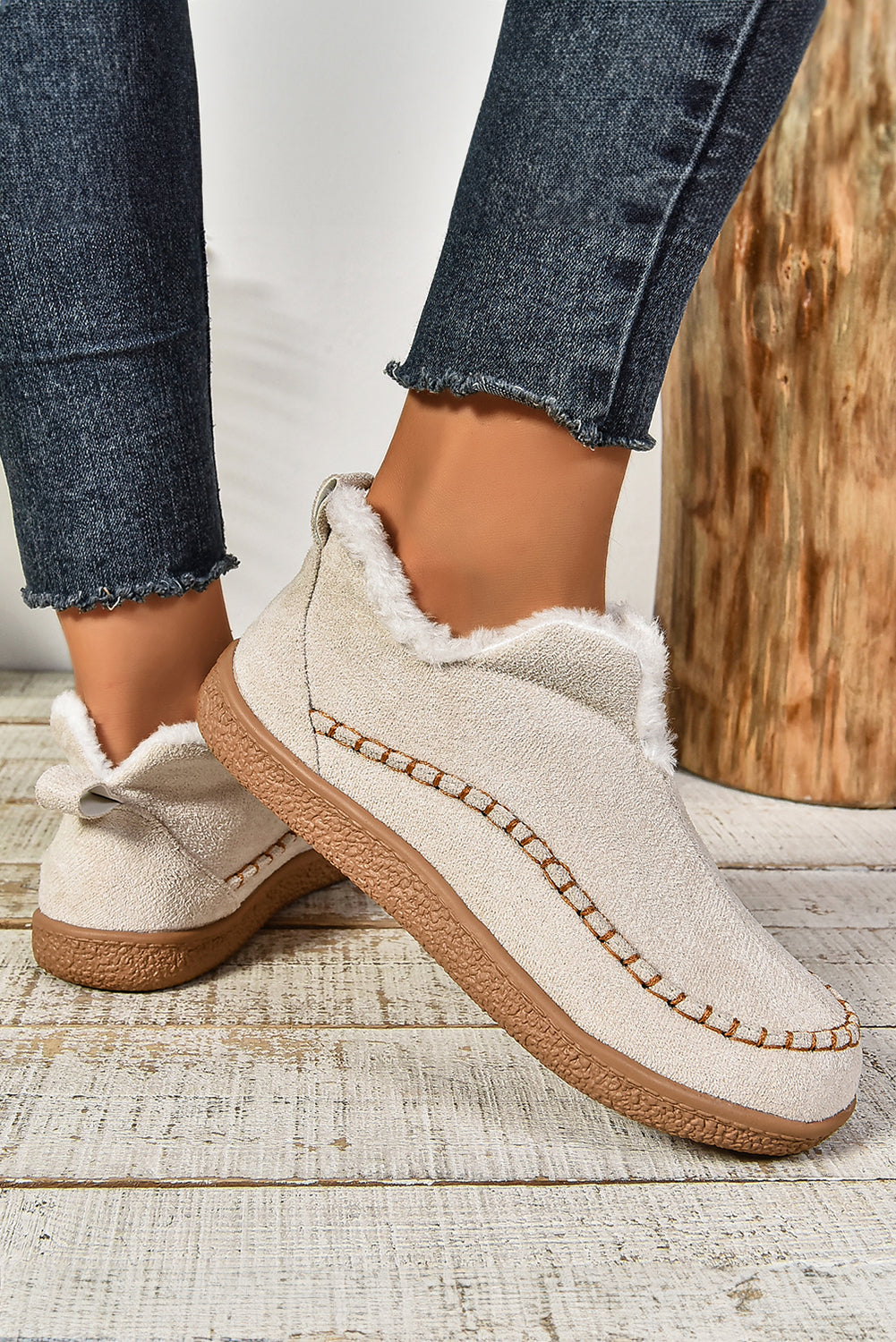 White Suede Fleece Lined Winter Snow Boots 92b1f36822c20161