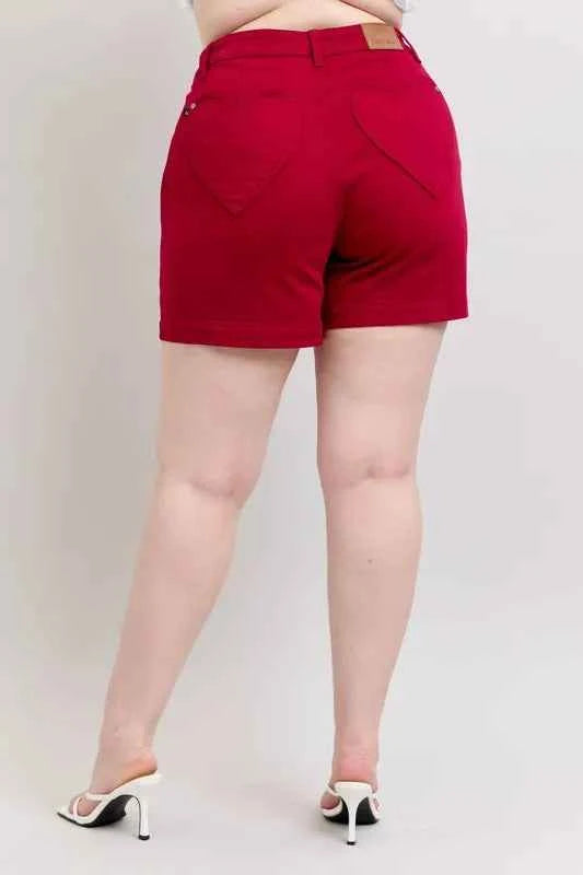 Judy Blue Plus Size High Waist Tummy Control Garment Dyed Heart Shaped Denim Shorts 92cce5dd80ff4f0186053a3c3457271a-Max-Origin
