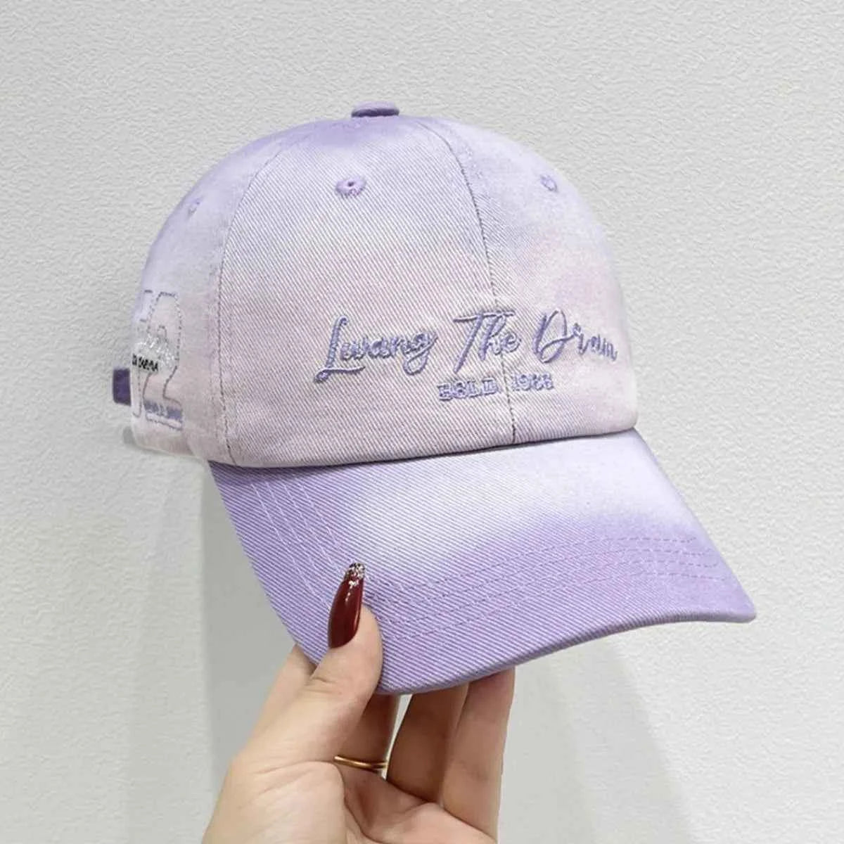 Embroidered Adjustable Cotton Baseball Cap Pink Purple One Size 92efcd93-bd2e-488c-9802-4b44990ca17d-Max-Origin