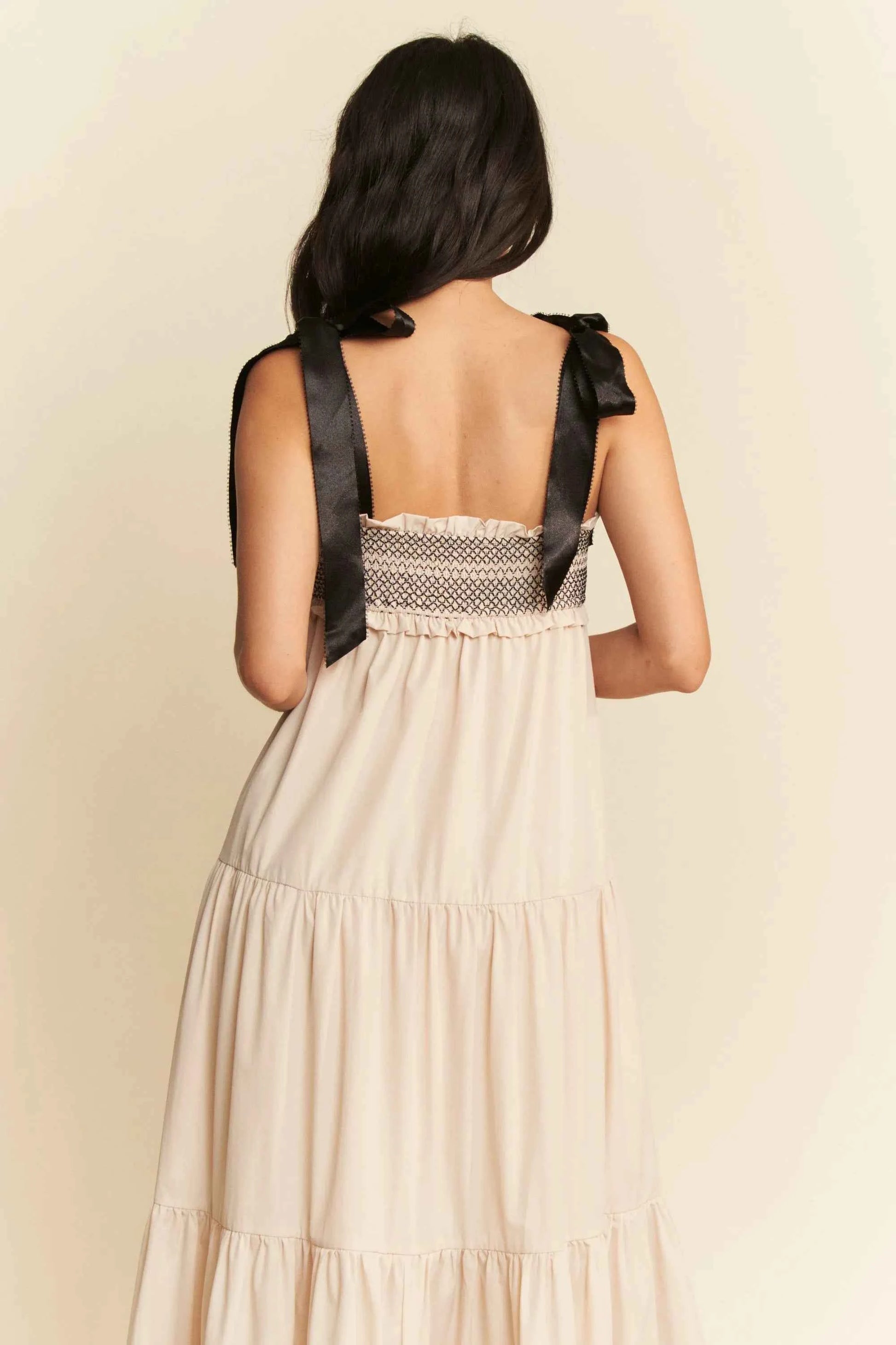 Davi & Dani Multi Contrast Smocked Bodice Straps Maxi Dress 92fb29d37ddc45a68ec4b44312e5b7d3-Max-Origin