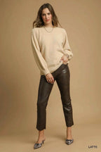 Umgee Textured Long Sleeve Sweater with Ribbed Trim 92fcda81-8a87-45c8-951b-b2cb05abfd85-Max-Origin
