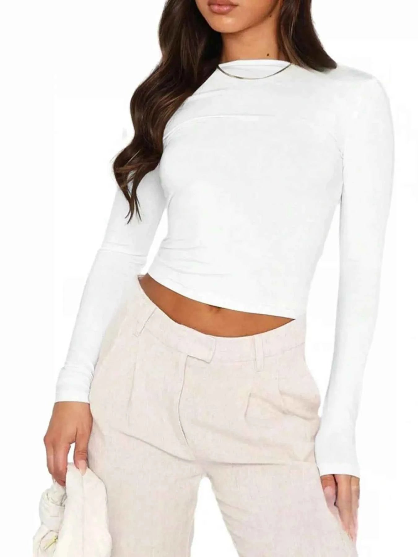 Backless Long Sleeve Slim Fit T-Shirt 930b2bc5f536439c98a4257bccbe6ce5-Max-Origin