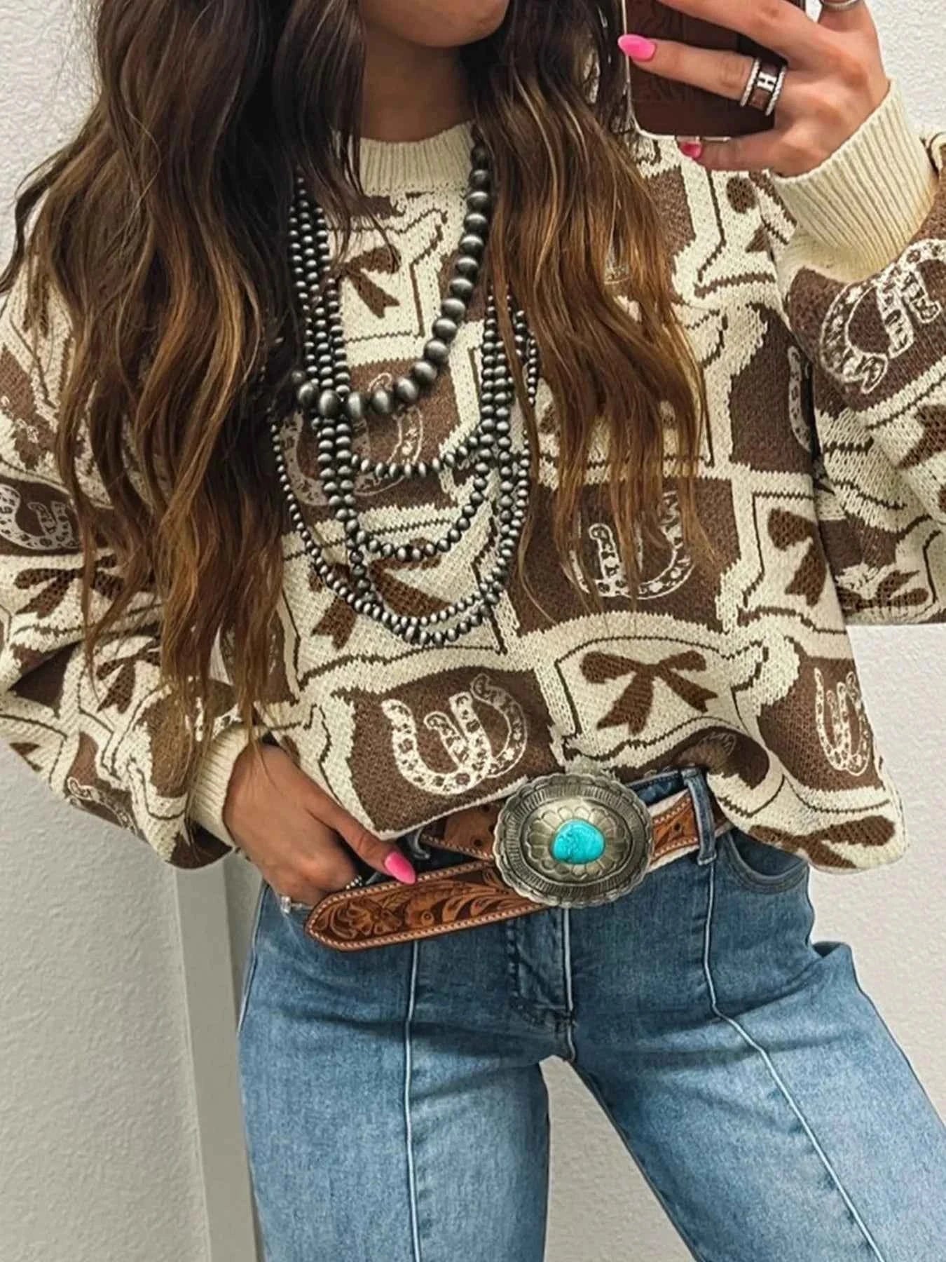 Graphic Round Neck Long Sleeve Sweater 9311165c183c42a7bd87d35c3c86d12f-Max-Origin