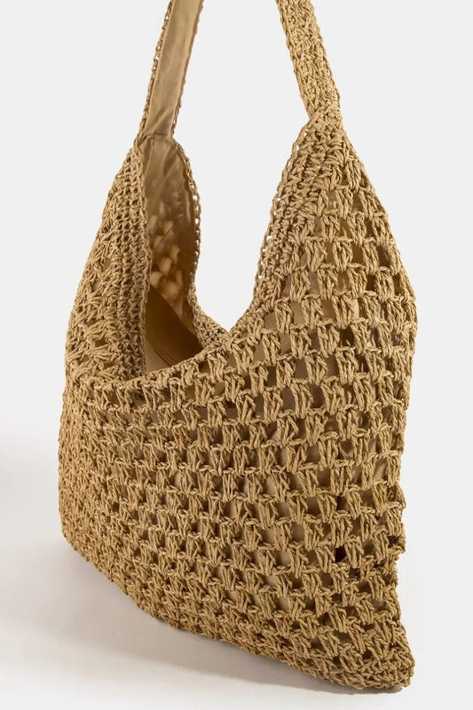 Fame Intricate Straw Weave Large Shoulder Bag 932ad18bd1f347ed85d9a2424365aca0-Max-Origin