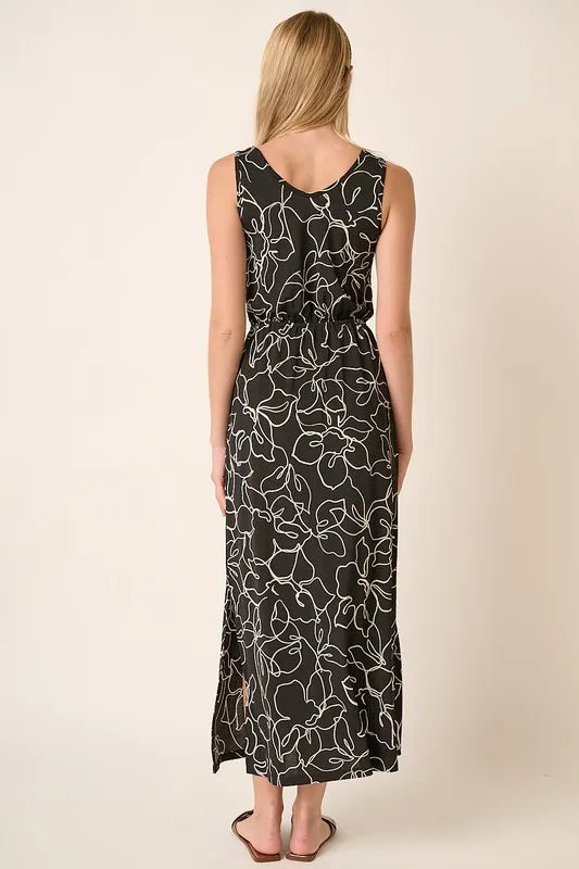 Mittoshop Side Slit Flower Print V-Neck Sleeveless Dress 932e25c7-3a6e-47ac-a659-fba5e851c6dd-Max