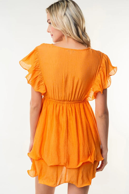 White Birch Full Size Short Sleeve Woven Layered Dress 9332524e-ea90-4d59-9db1-2bceb6b232db-Max